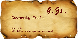 Gavansky Zsolt névjegykártya